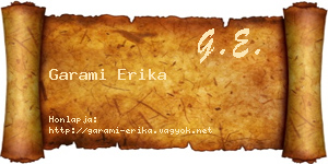 Garami Erika névjegykártya